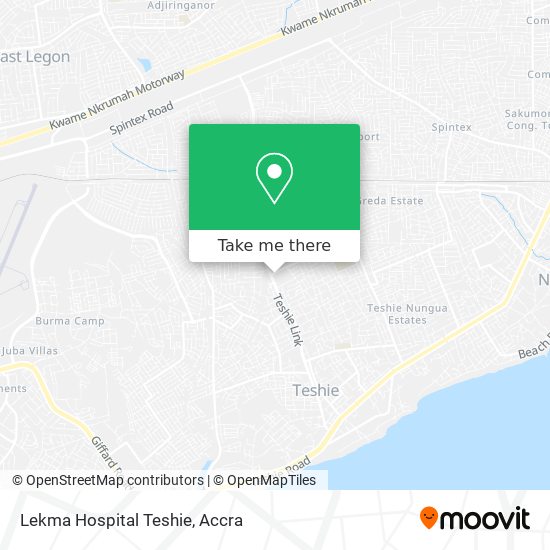 Lekma Hospital Teshie map