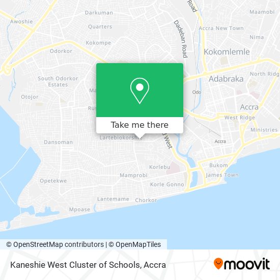 Kaneshie West Cluster of Schools map