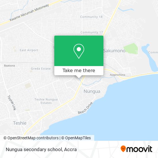Nungua secondary school map