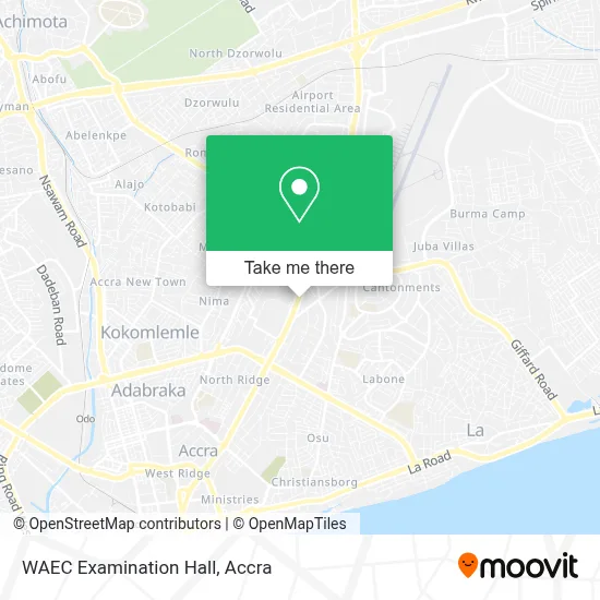 WAEC Examination Hall map