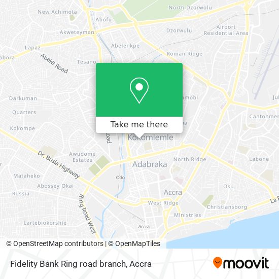 Fidelity Bank Ring road branch map