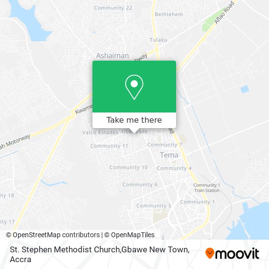 St. Stephen Methodist Church,Gbawe New Town map