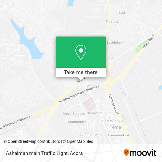 Ashaiman main Traffic Light map