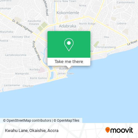 Kwahu Lane, Okaishie map