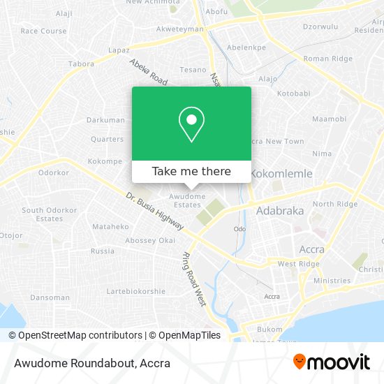 Awudome Roundabout map