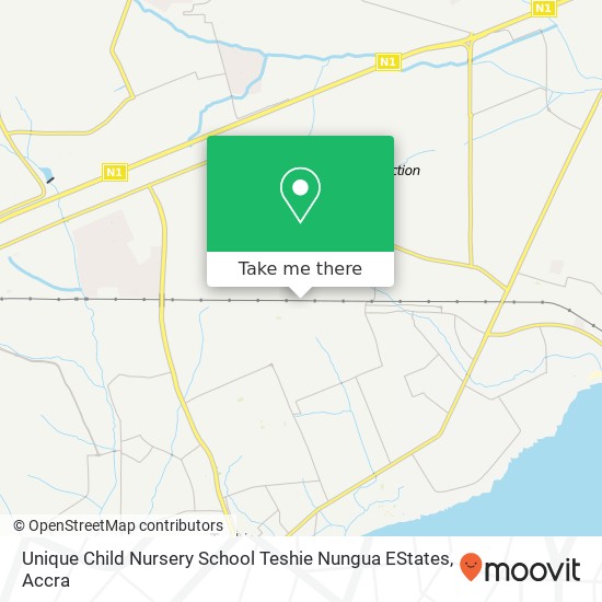 Unique Child Nursery School Teshie Nungua EStates map