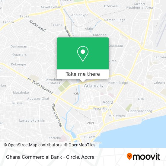 Ghana Commercial Bank - Circle map