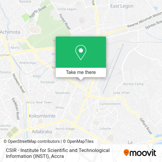 CSIR - Institute for Scientific and Technological Information (INSTI) map