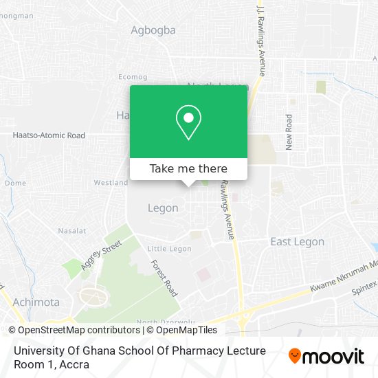 University Of Ghana School Of Pharmacy Lecture Room 1 map