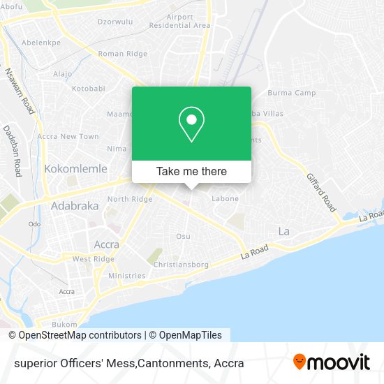 superior Officers' Mess,Cantonments map