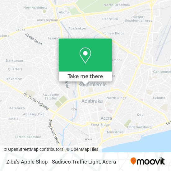 Ziba's Apple Shop - Sadisco Traffic Light map
