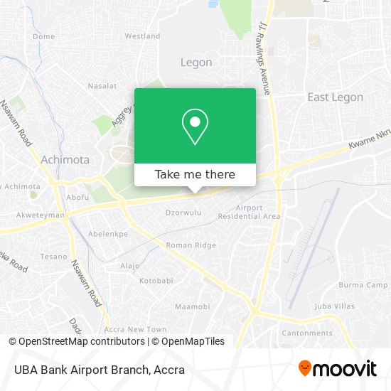 UBA Bank Airport Branch map