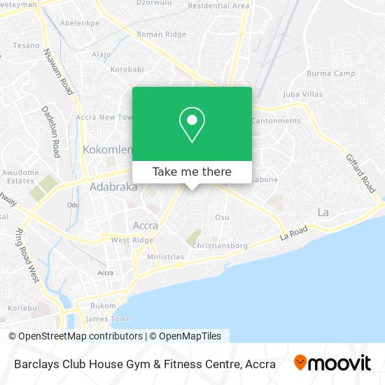 Barclays Club House Gym & Fitness Centre map