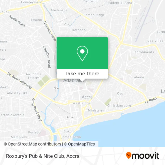 Roxbury's Pub & Nite Club map