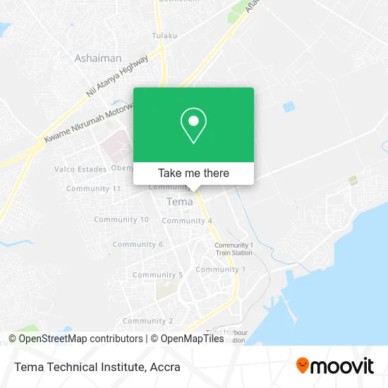 Tema Technical Institute map