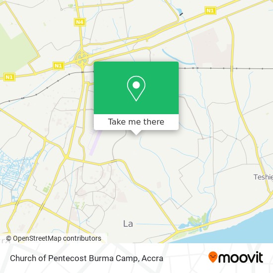 Church of Pentecost Burma Camp map