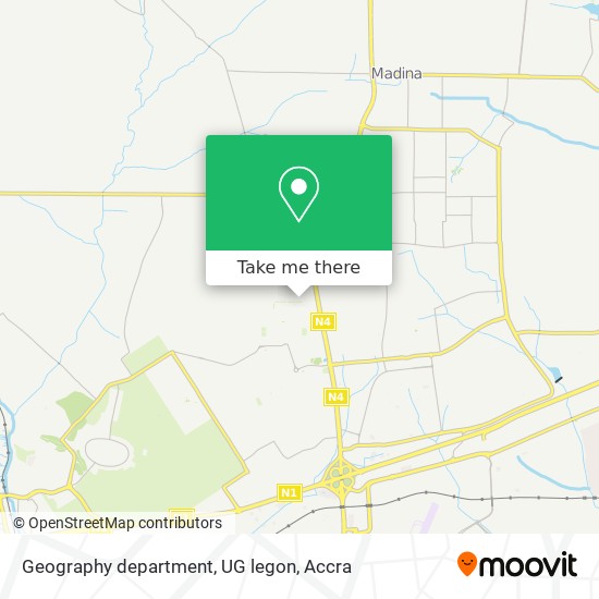Geography department, UG legon map