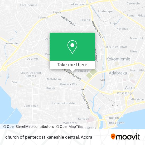 church of pentecost kaneshie central map