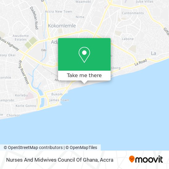 Nurses And Midwives Council Of Ghana map