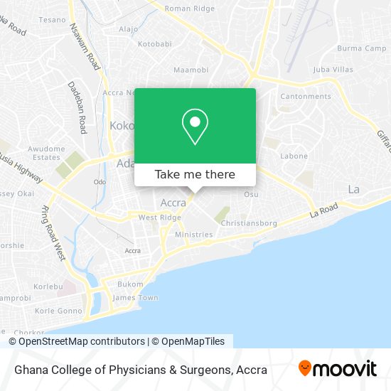 Ghana College of Physicians & Surgeons map