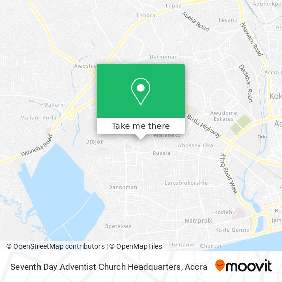 Seventh Day Adventist Church Headquarters map