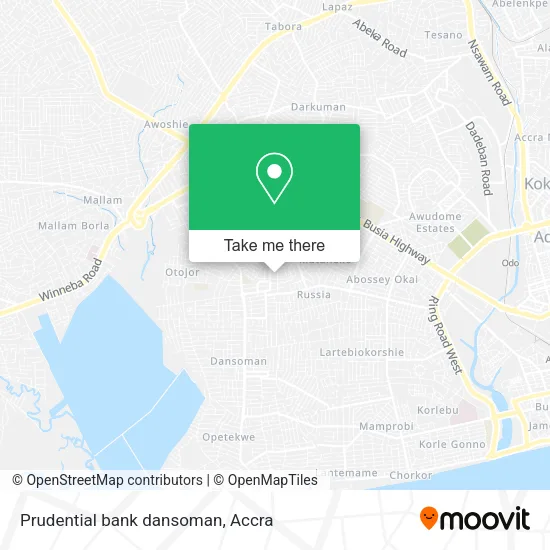 Prudential bank dansoman map