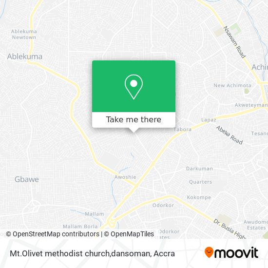 Mt.Olivet methodist church,dansoman map