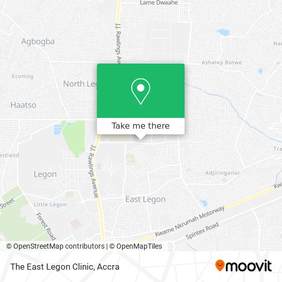 The East Legon Clinic map
