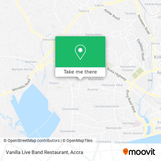 Vanilla Live Band Restaurant map