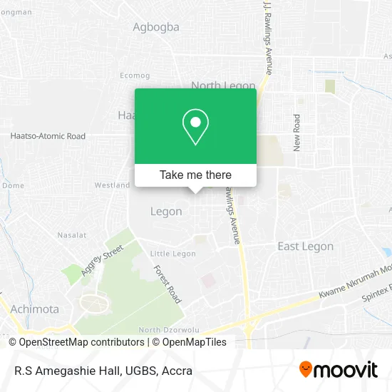 R.S Amegashie Hall, UGBS map