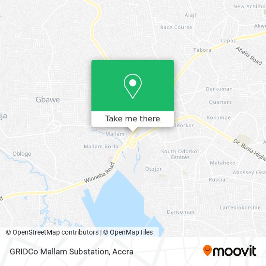 GRIDCo Mallam Substation map