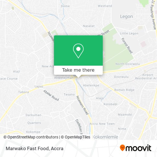 Marwako Fast Food map