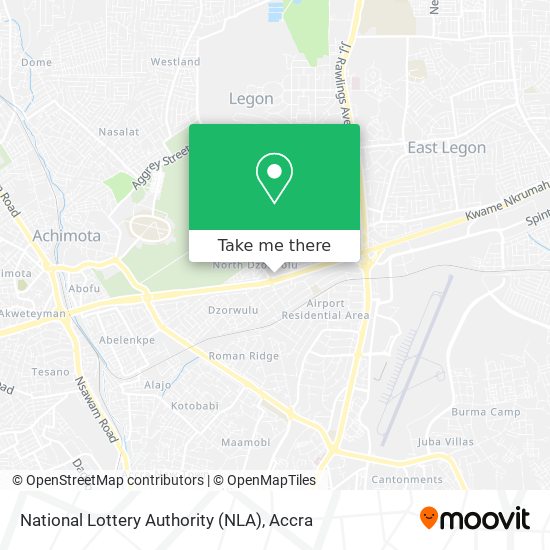 National Lottery Authority (NLA) map