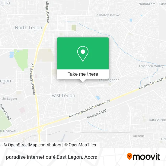 paradise internet café,East Legon map