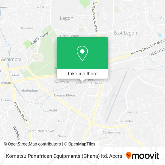 Komatsu Panafrican Equipments (Ghana) ltd map