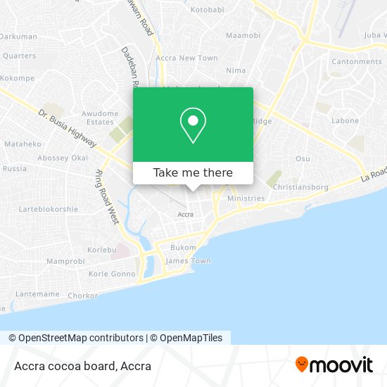 Accra cocoa board map