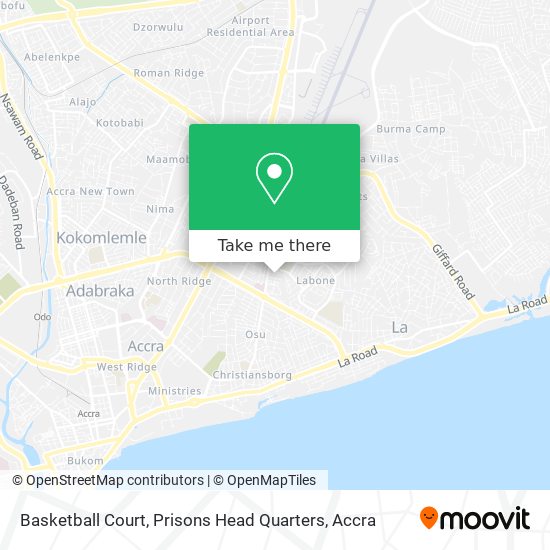 Basketball Court, Prisons Head Quarters map
