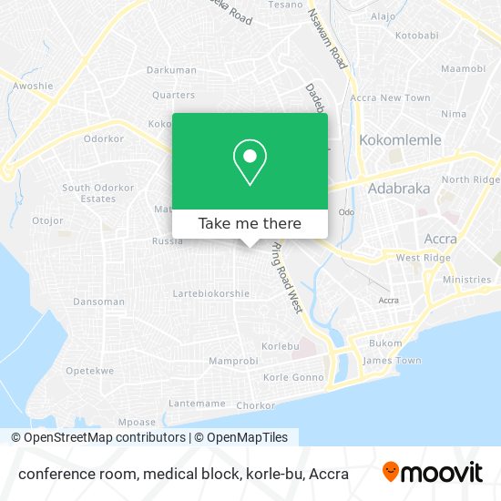 conference room, medical block, korle-bu map