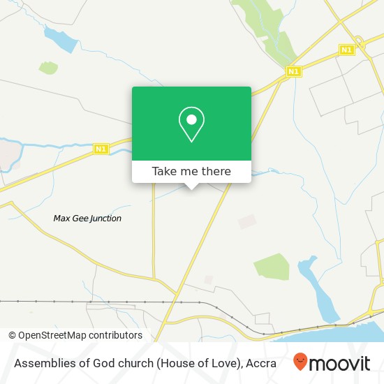 Assemblies of God church (House of Love) map