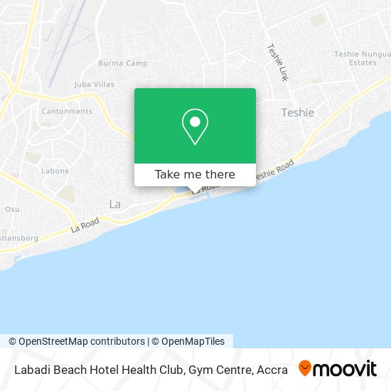 Labadi Beach Hotel Health Club, Gym Centre map