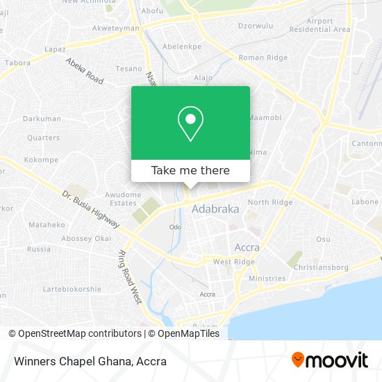 Winners Chapel Ghana map