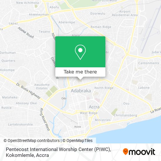 Pentecost International Worship Center (PIWC), Kokomlemle map