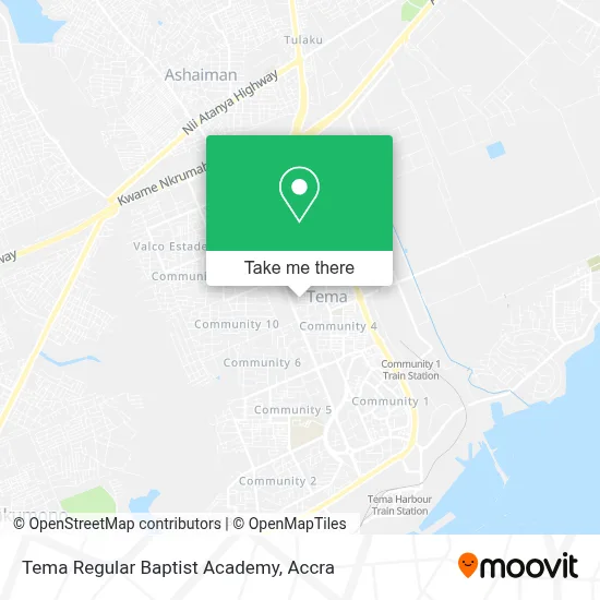 Tema Regular Baptist Academy map