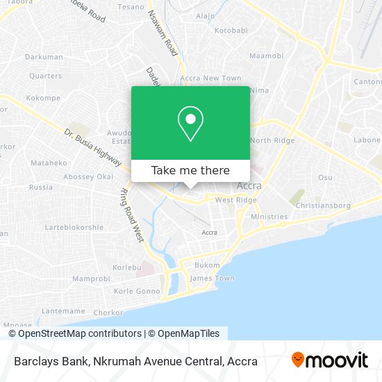 Barclays Bank, Nkrumah Avenue Central map