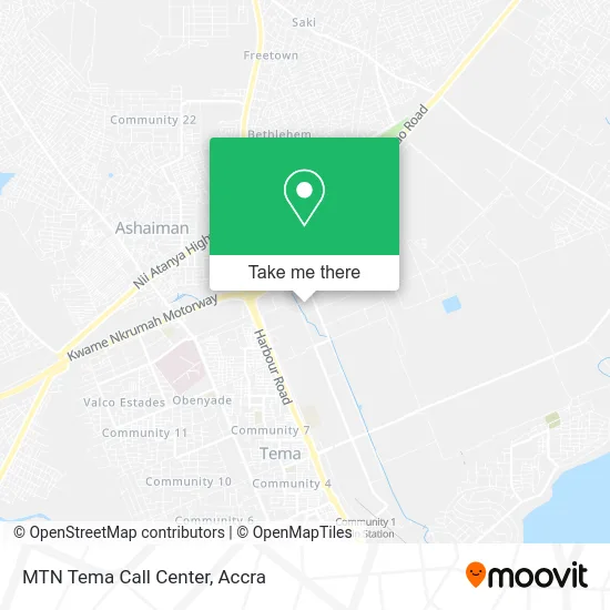MTN Tema Call Center map