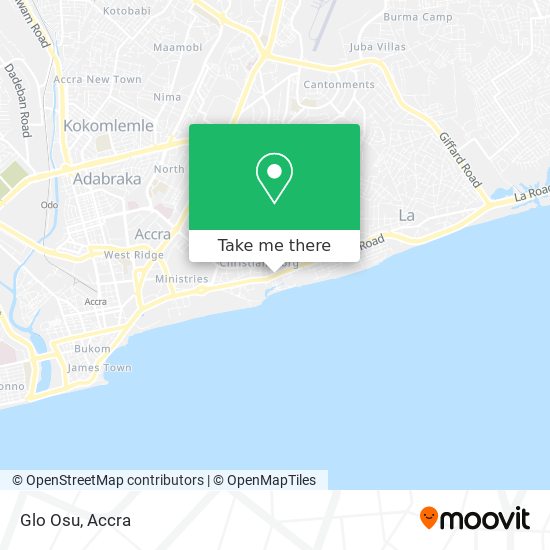 How to get to Glo Osu in Accra by Bus?