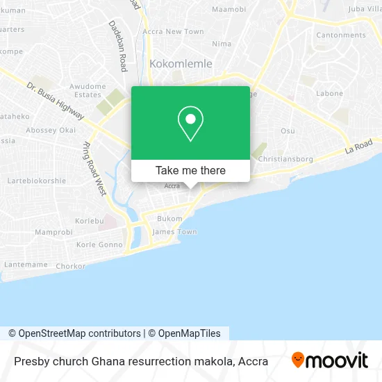 Presby church Ghana resurrection makola map