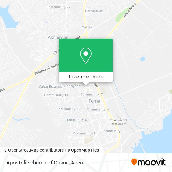 Apostolic church of Ghana map