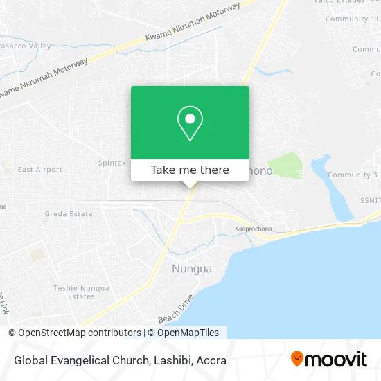 Global Evangelical Church, Lashibi map