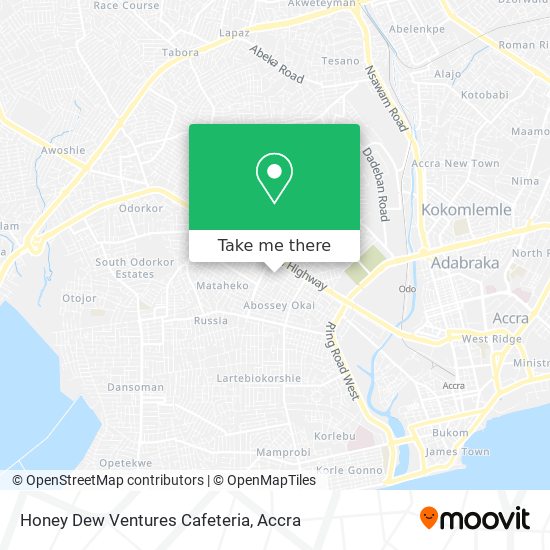 Honey Dew Ventures Cafeteria map